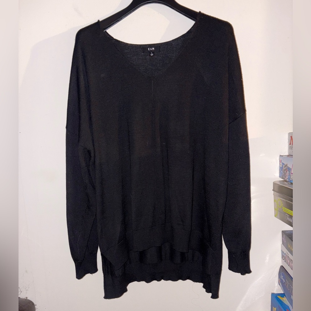 E&M size large black sweater